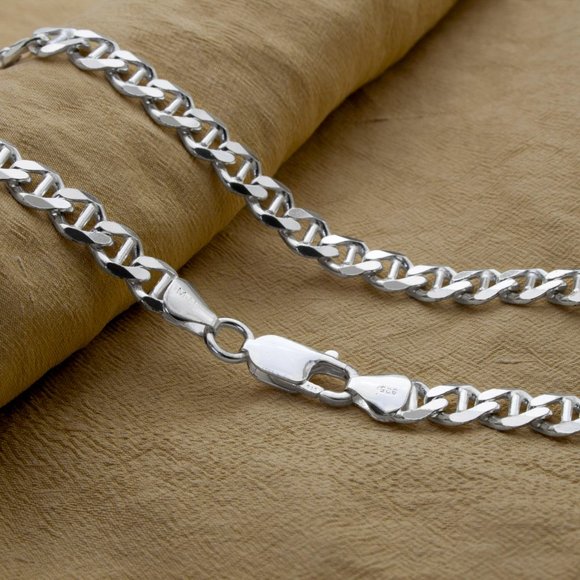 925 Silver Mariner Chain Italy 18" 7.5mm Solid - Picture 4 of 8